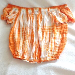 Orange and white crop top
